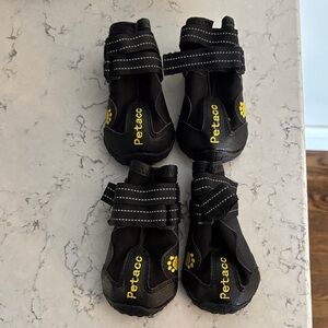 Petaco Black medium dog waterproof Velcro boots Shoes slip on EUC
